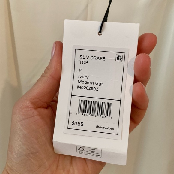 NWOT Theory Silk Camisole Cream Size P - Picture 7 of 8